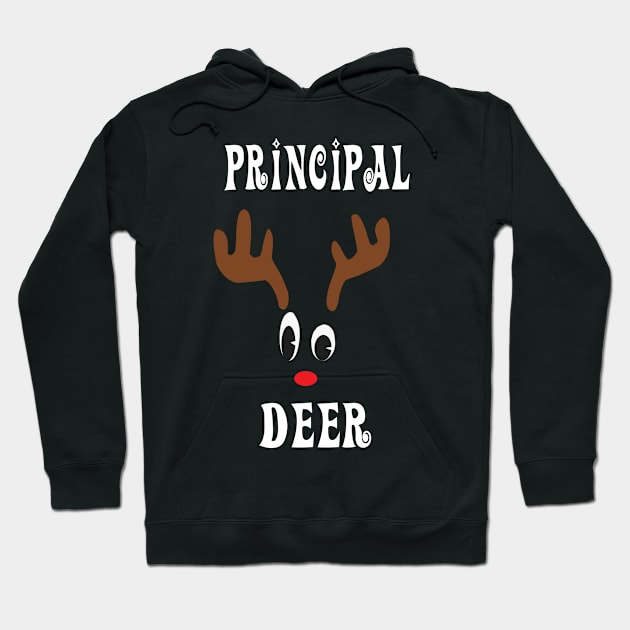 Principal Reindeer Deer Red nosed Christmas Deer Hunting Hobbies Interests Hoodie by familycuteycom